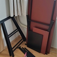 在宅デスク　ウッド調の画像