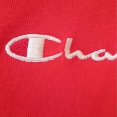 美品☆パーカー☆champion☆男女兼用☆赤×白☆M-L☆メンズS☆オシャレ☆の画像