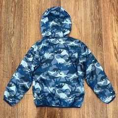 恐竜 フード付き ジャケット 130cm ブルゾン シャカシャカ アウターの画像