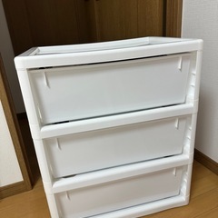 三段引き出し ホワイトの画像