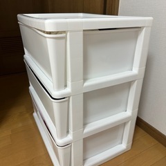 三段引き出し ホワイトの画像