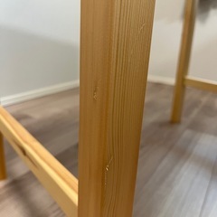 【無印】パイン材　折りたたみテーブルの画像