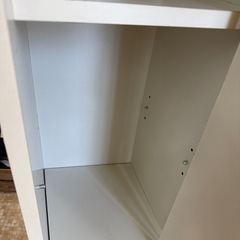 ミラー付きハンガーラック白の画像