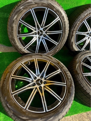 アルミホイール：メルセデスベンツ純正 スタッドレスタイヤ DUNLOP 4本 メルセデス ベンツ 純正キャップ付 Eクラス W212