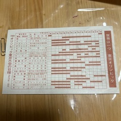 東京オリンピック（1964）の日程表の画像