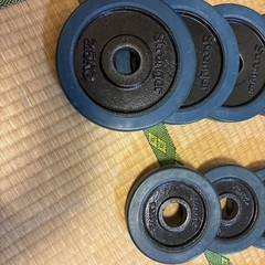 ダンベルシャフト(スクリュー)(プレート55キロ)とWシャフト(スプリングストッパー付き)の画像