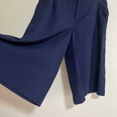 ガウチョパンツ キュロット スカンツ LL ネイビーの画像