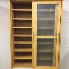  25064  2枚扉食器棚　収納たっぷり　カップボード　キッチンボード 河口家具製作所   ◆大阪市内・東大阪市他 6,000円以上ご購入で無料配達いたします！◆ ※高槻・枚方方面◆西宮・尼崎方面◆生駒方面　それぞれ条件付き無料配送あり！            の画像