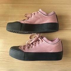 adidas ピンク　厚底スニーカー　25cmの画像