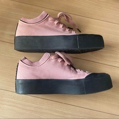 adidas ピンク　厚底スニーカー　25cmの画像