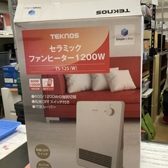 TEKNOS セラミックファンヒーター1200w TS-125(W)  リサイクルショップ宮崎屋　佐土原店　25.9.28Fの画像