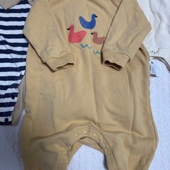 【３着セット】長袖カバーオール（スワン柄等）の画像
