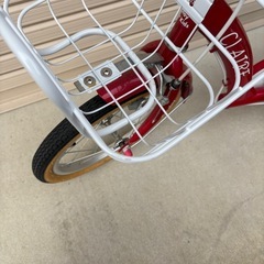赤　自転車　補助輪付き　防犯登録削除済みの画像