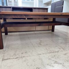 J3026　【リユースのサカイ柏店】　ローテーブル　木製　ダークブラウン　机の画像