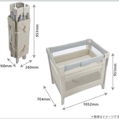 【新品】Aprica(アップリカ) ベビーベッド ココネルエアー AB 0か月から2歳頃まで ミニ コンパクト 折りたたみ ベビーサークル (グレーベアー) 2135700の画像