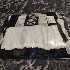 【新品・未使用】VISELIA セクシー メイド服 コスプレ ベビードール エプロン ロリータ 白 黒 コスチューム かわいい レース フリル スリット リボンの画像