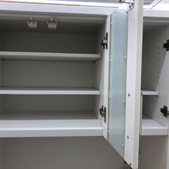 ★リユースのサカイ幸手店★SJ10674★ジモティ割あり★ NITORI 食器棚 ホワイト W88×D42×H181 クリーニング済み の画像