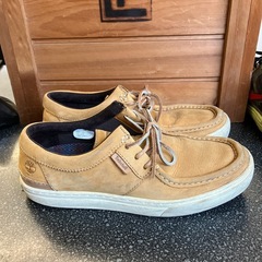K2509-408 Timberland スニーカー ヌバック レザー キャメル 26cm キズ汚れ有りの画像