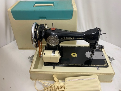 動作OK JANOME/ジャノメ ミシン YM-40 フットペダルモーター ケース付 昭和レトロ アンティーク TRADE MARK