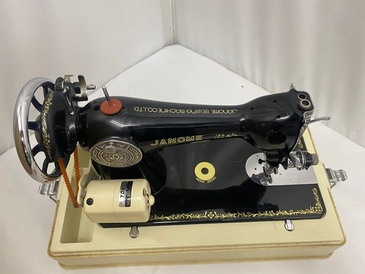 動作OK JANOME/ジャノメ ミシン YM-40 フットペダルモーター ケース付 昭和レトロ アンティーク TRADE MARK