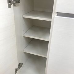 【ジャングルジャングル石川金沢店】  レンジ台 ホワイト/木目調 W90×D45×H94 クリーニング済み												の画像