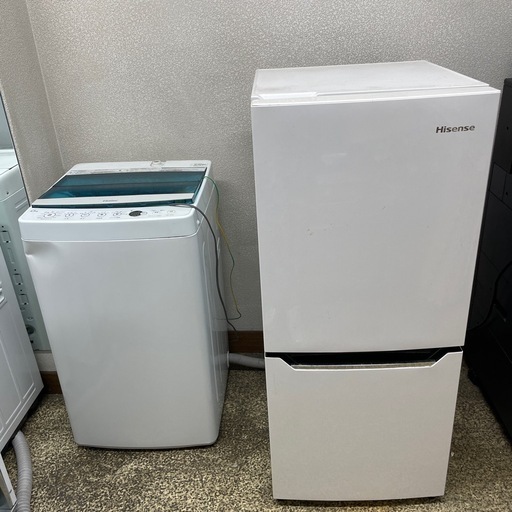 ハイセンス2ドア冷凍冷蔵庫　ハイアール全自動電気洗濯機セット