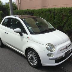 フィアット500 1.2 8vラウンジ　ガラスルーフ　ワンオーナー車　内外装綺麗　取扱説明書　点検記録簿ありの画像