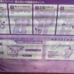 介護用おむつ　テープ止めS（男女兼用　ヒップ57～87㎝）　22枚入×3袋の画像