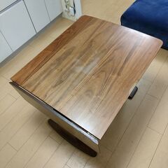 伸張式ダイニングテーブルセット 奥行75cm×幅120cmの画像