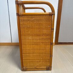 藤 ラタン チェスト アンティーク たんす 4段チェスト 棚の画像