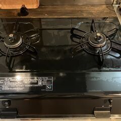 ノーリツ テーブルコンロ プロパンガス用 NLC2296QBAL ホーロートップ グリルなし 標準サイズ59cmタイプ(左高火力) チャコールの画像
