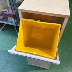 ゴミ箱　2段　スチールゴミ箱　ダストボックス【横32奥25〜48高94.5】の画像