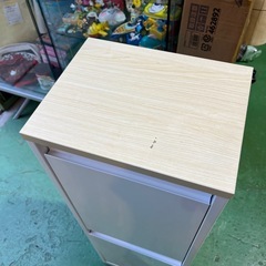 ゴミ箱　2段　スチールゴミ箱　ダストボックス【横32奥25〜48高94.5】の画像