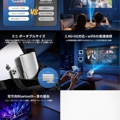 プロジェクター 家庭用 Android 11 TV搭載 270°回転 最大200インチ 4K対応 の画像