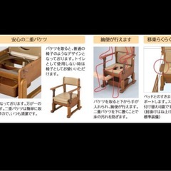 【未使用品】uchie ウチエ　さわやかCH 介護　家具調ポータブルトイレの画像