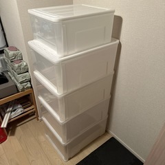 【ニトリ】収納ケースセット（大4・小1／バラして使える） の画像