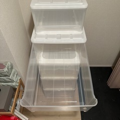 【ニトリ】収納ケースセット（大4・小1／バラして使える） の画像