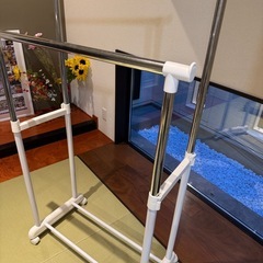 キャスター付き ダブルバー 室内用 洗濯物干しの画像