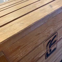 M2509-414 LUCIANO FORNERIS 木箱 毛布入れ 収納 キズ汚れ有りの画像