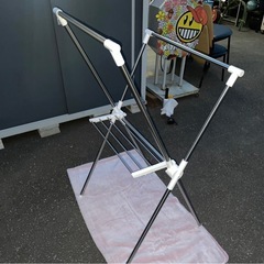 室内　物干し　部屋干し　折りたたみ　衣類　洗濯　ラック　X型　中古　④の画像