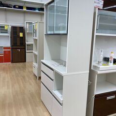 A-222【リユースのサカイ野々市店】食器棚2枚白　(幅)100.5cm×(奥行き)45cm×(高さ)200cm ※クリーニング済みの画像