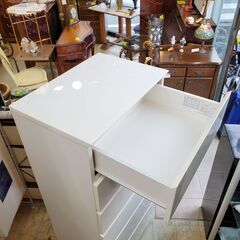 NITORI ニトリ 6段 ハイチェスト スリムチェスト ホワイト 定価29990円■横幅59.1㎝×奥行41.5㎝×高さ130.6㎝■近隣配送無料 買取帝国 朝霞店の画像