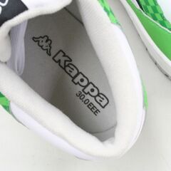 未使用保管品 KAPPA スニーカー 30.0cm ホワイト×グリーン 市松模様 8S 57-2 札幌市 清田区 平岡の画像
