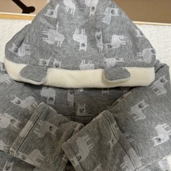 防寒用　モコモコ長袖カバーオールの画像