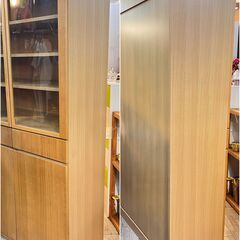 無印良品 タモ材 カップボード キャビネット 食器棚 棚板可動式★横幅87cm奥行45.5cm高さ175.5cm★買取帝国 志木店の画像