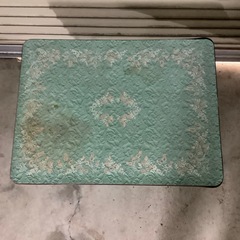 昭和レトロ　サイドテーブル　ミッドセンチュリー　グリーン　ガーデニングテーブルの画像