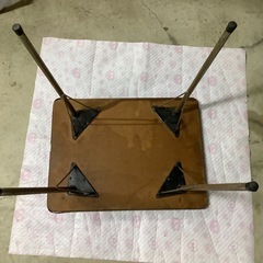 昭和レトロ　サイドテーブル　ミッドセンチュリー　グリーン　ガーデニングテーブルの画像
