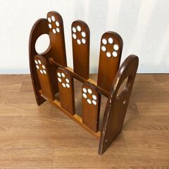 コイズミ木製スリッパラック Living mate レトロ調家具 6足玄関収納 KOIZUMIインテリア小物 アンティーク家具の画像