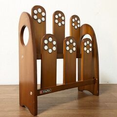 コイズミ木製スリッパラック Living mate レトロ調家具 6足玄関収納 KOIZUMIインテリア小物 アンティーク家具の画像