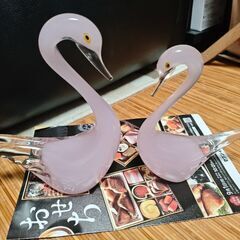 福岡県特産民工芸品 マルティグラス スワン 白鳥 置物 ガラスの画像